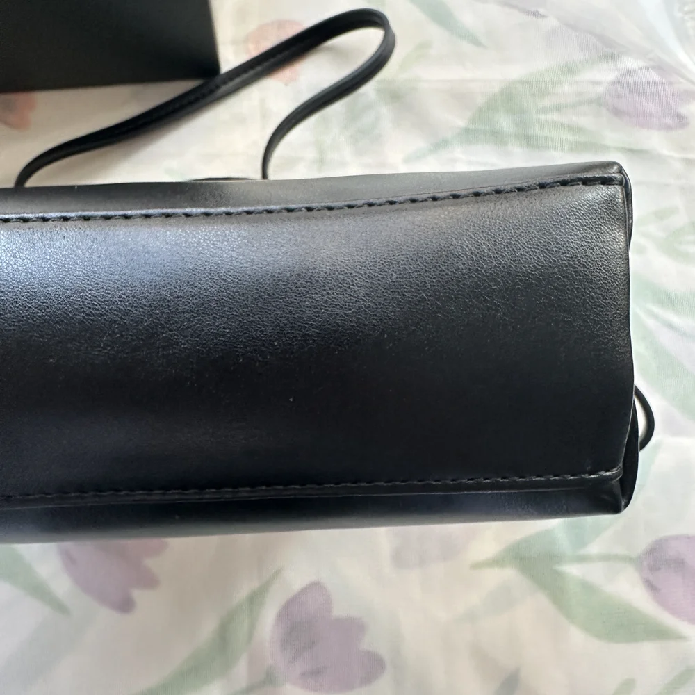 Longchamp Le Pliage Xtra Mini Black Leather Crossbody Bag - Picture 5 of 9